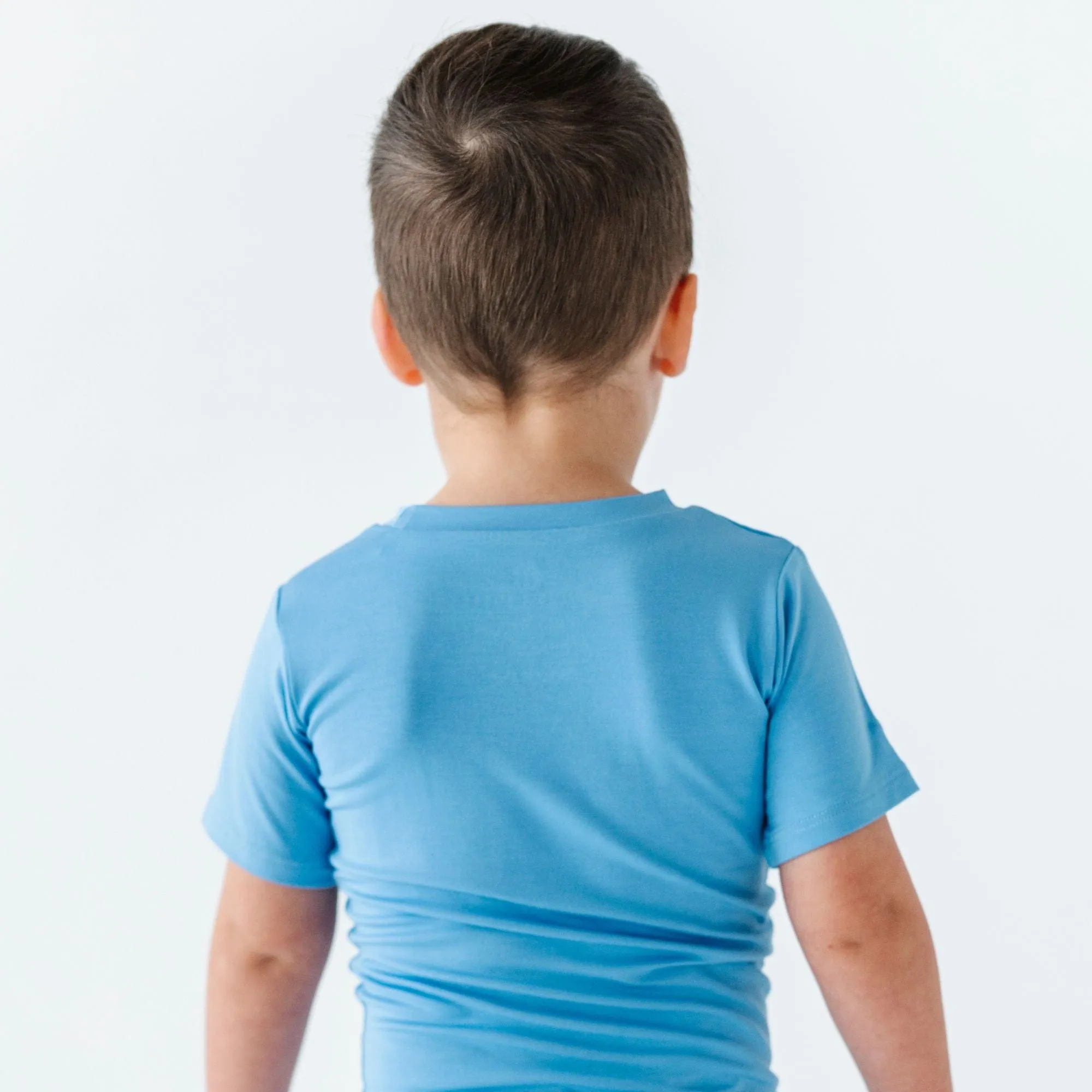 Baby Blue Two-Piece Pajama Shorts Set