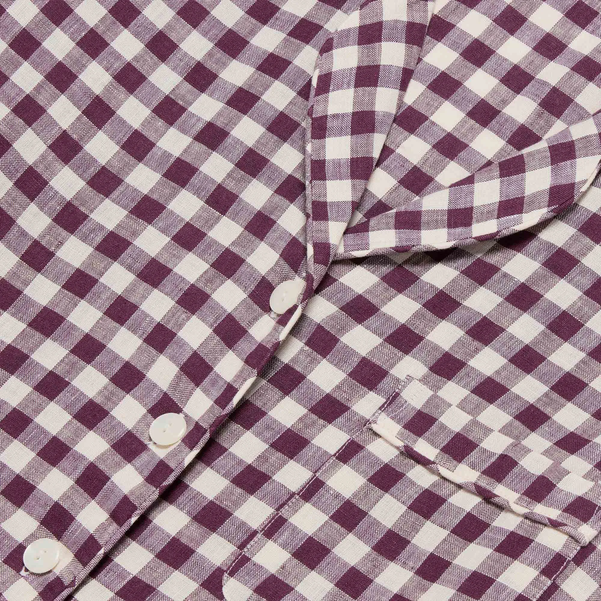 Berry Gingham Pajama Shorts Set