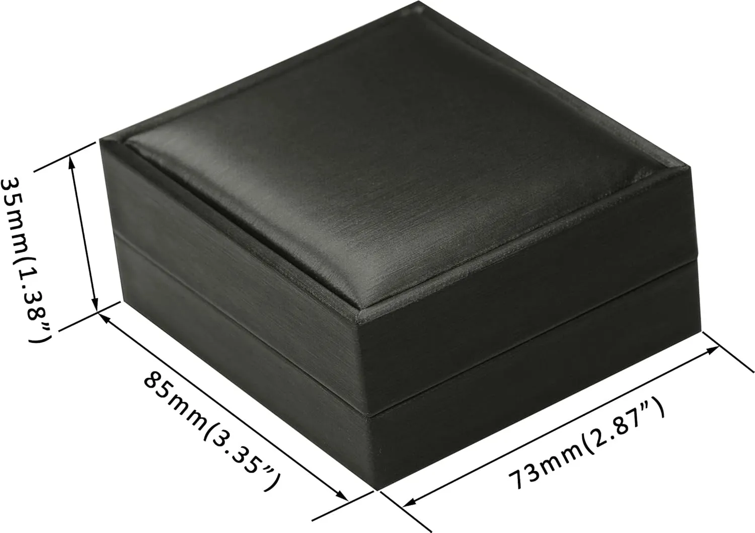 Black Color Necklace Earring Set Gift Box Luxury Soft Touch PU Leather Material Necklace Pendant Chain Jewelry Storage Box Size 2.87"(W)*3.35(D)*1.38(H)