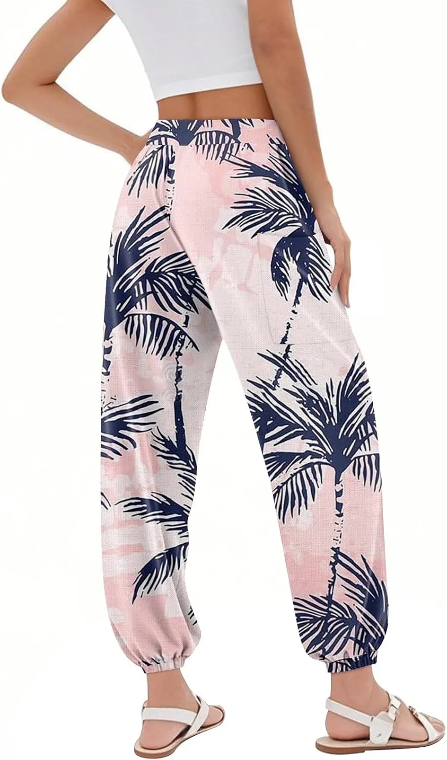 Boho Pants for Women Summer Loose Long Pant Yoga Comfy Work Pockets Trousers Casual Flowy Hippie Clothes