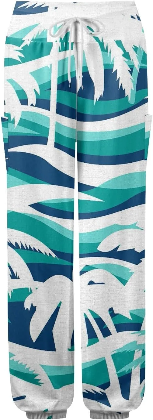 Boho Pants for Women Summer Loose Long Pant Yoga Comfy Work Pockets Trousers Casual Flowy Hippie Clothes