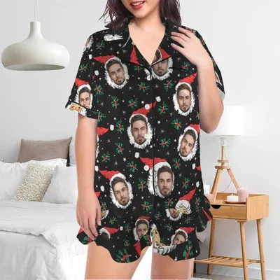 Custom Face Satin High Quality Pajama Set Silky Comfortable Sleepwear Loungewear