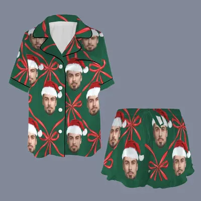 Custom Face Satin High Quality Pajama Set Silky Comfortable Sleepwear Loungewear