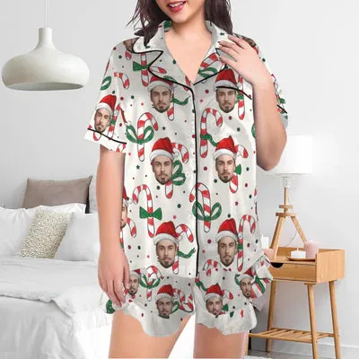 Custom Face Satin High Quality Pajama Set Silky Comfortable Sleepwear Loungewear