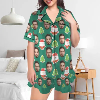 Custom Face Satin High Quality Pajama Set Silky Comfortable Sleepwear Loungewear