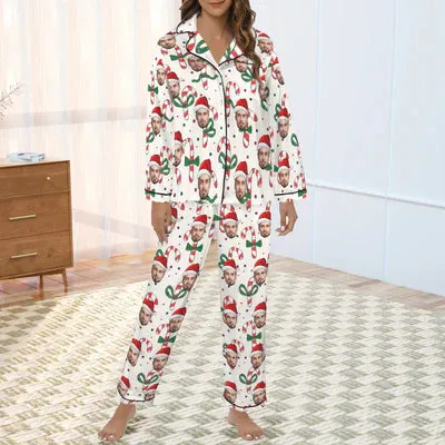 Custom Face Satin High Quality Pajama Set Silky Comfortable Sleepwear Loungewear