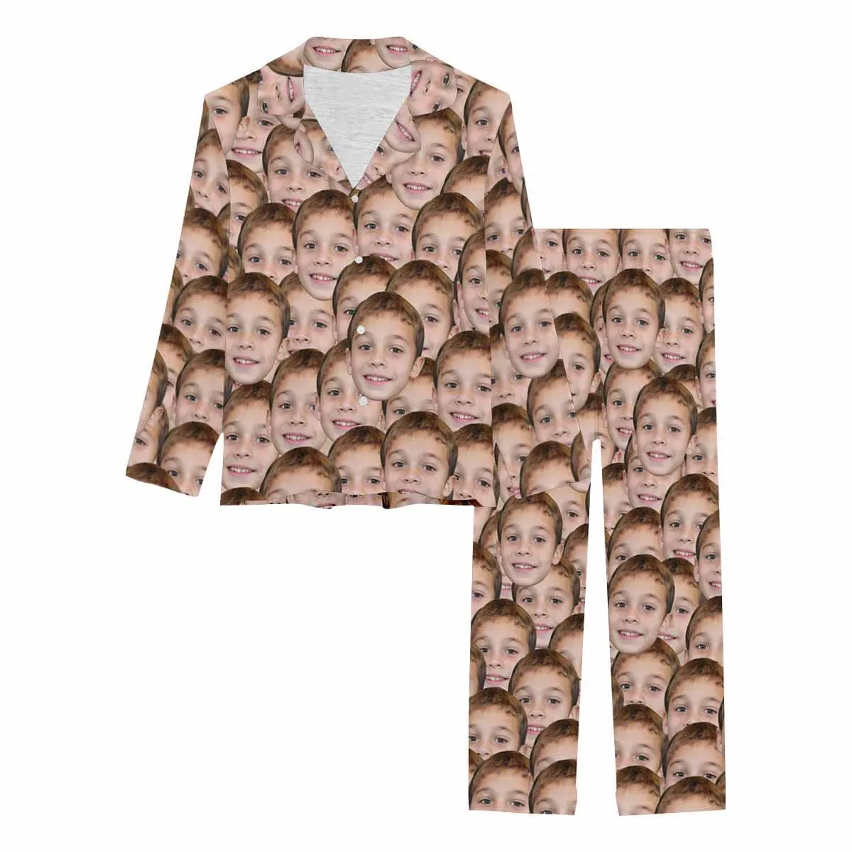 Custom My Baby Face Pajamas Women's Long Pajama Set Personalized Pajama Top&Pajama Bottom