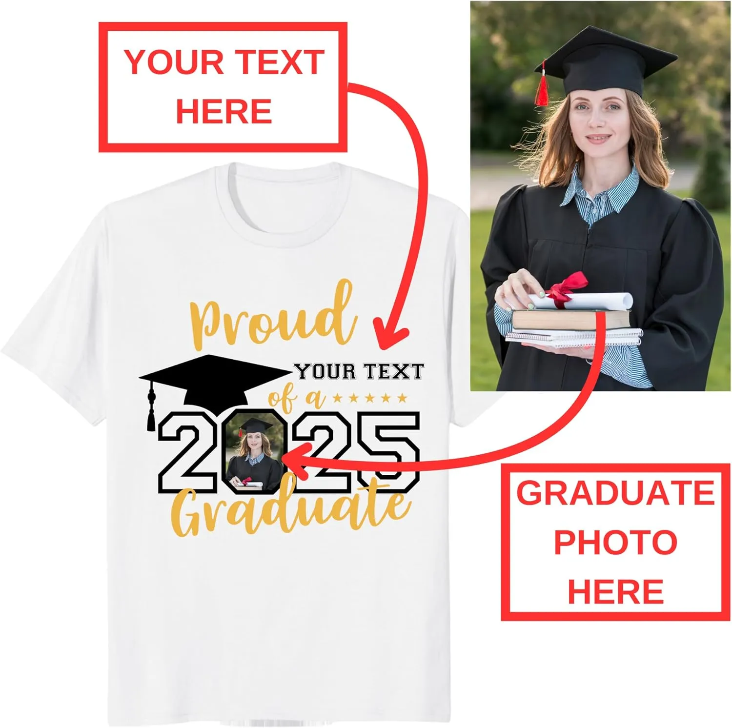 Custom Photo Graduation Shirts, Class of 2025 Family Graduation T-Shirt, Proud Family Graduation Tee, Graduate T Shirts