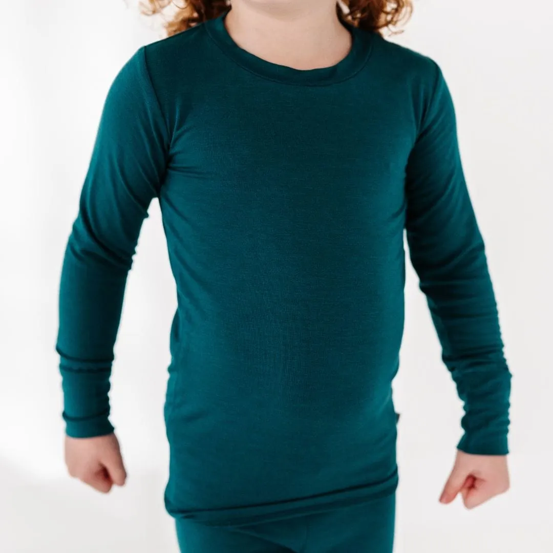 Deep Teal Two-Piece Pajama Set