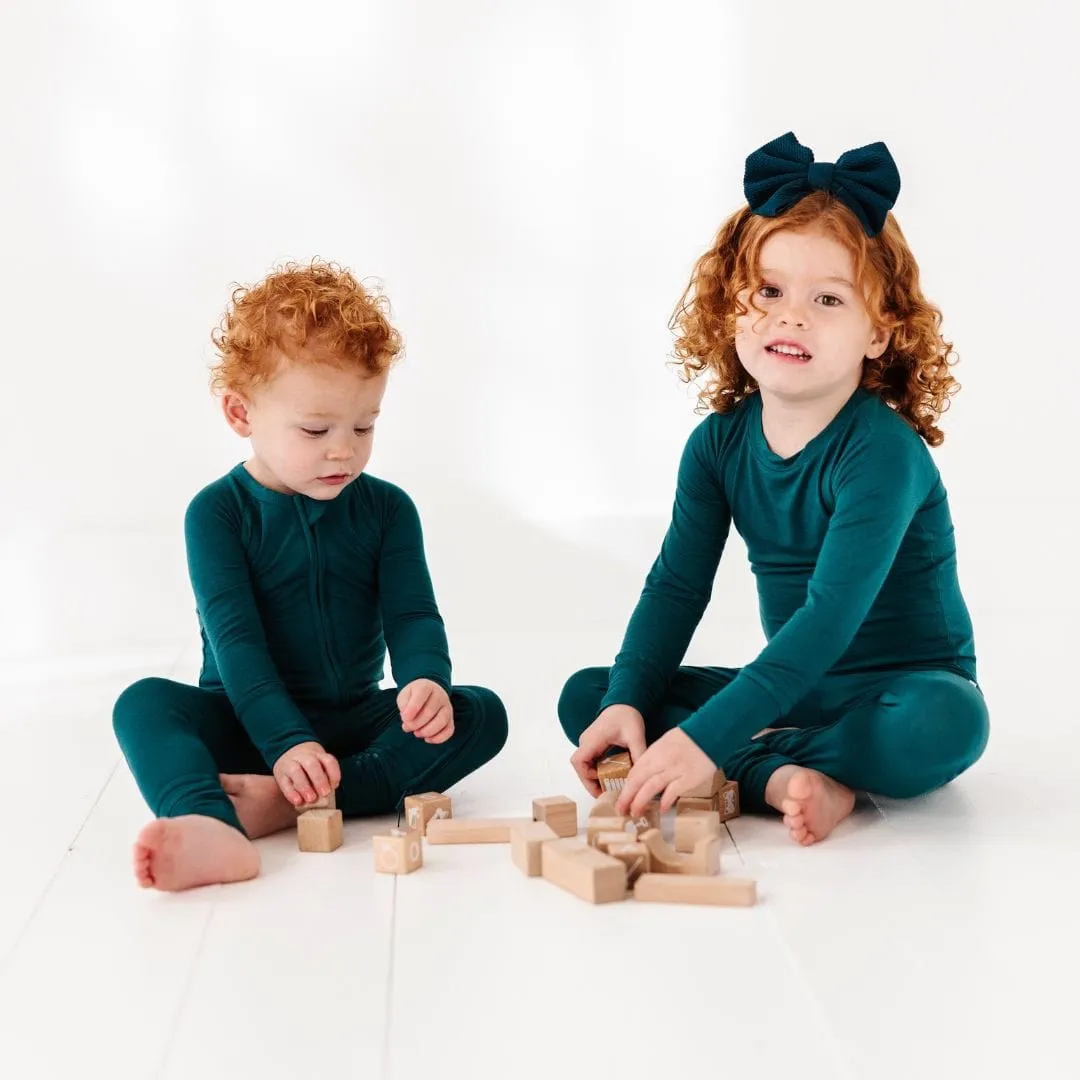 Deep Teal Two-Piece Pajama Set