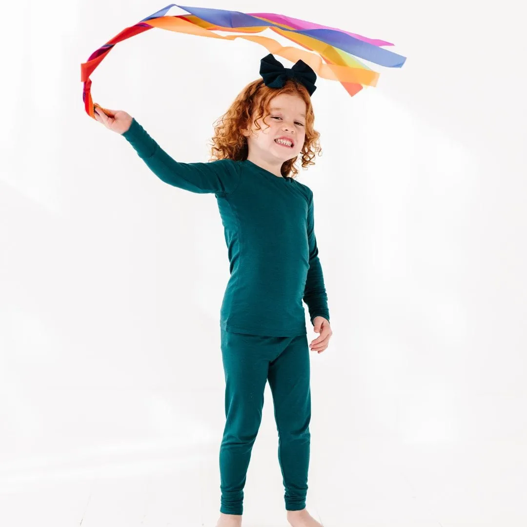 Deep Teal Two-Piece Pajama Set