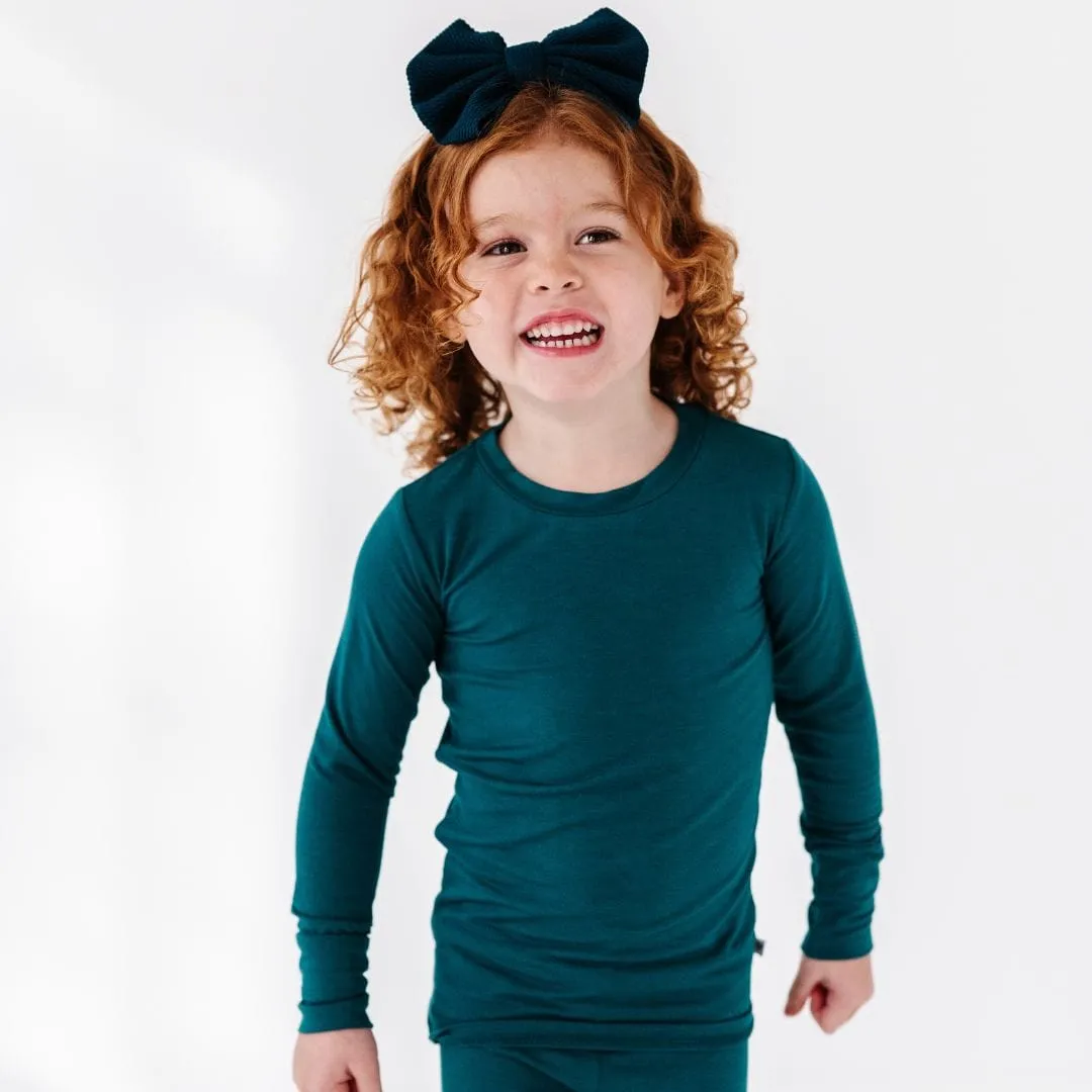 Deep Teal Two-Piece Pajama Set
