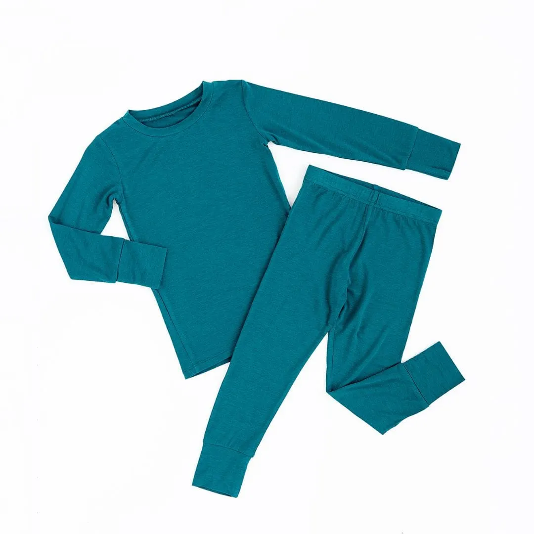 Deep Teal Two-Piece Pajama Set