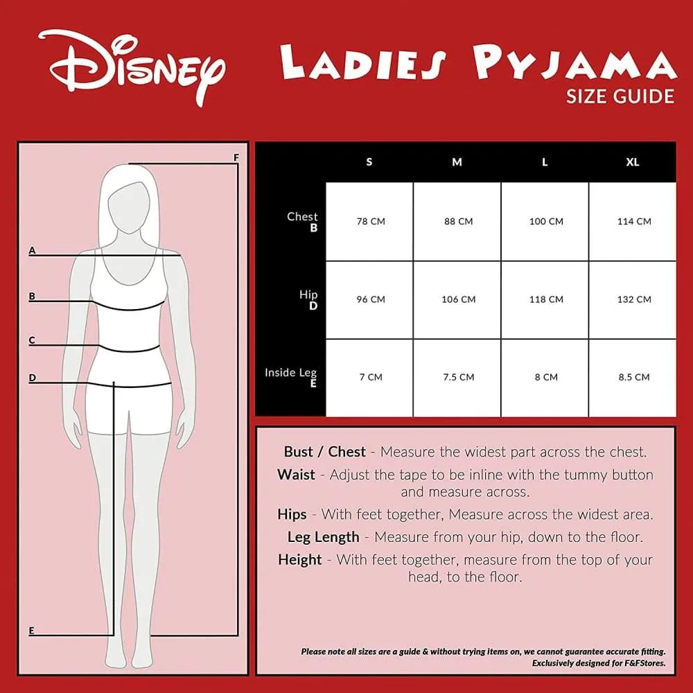 Disney Mickey Mouse Lounge Wear Womens Set, 100% Cotton Pyjamas