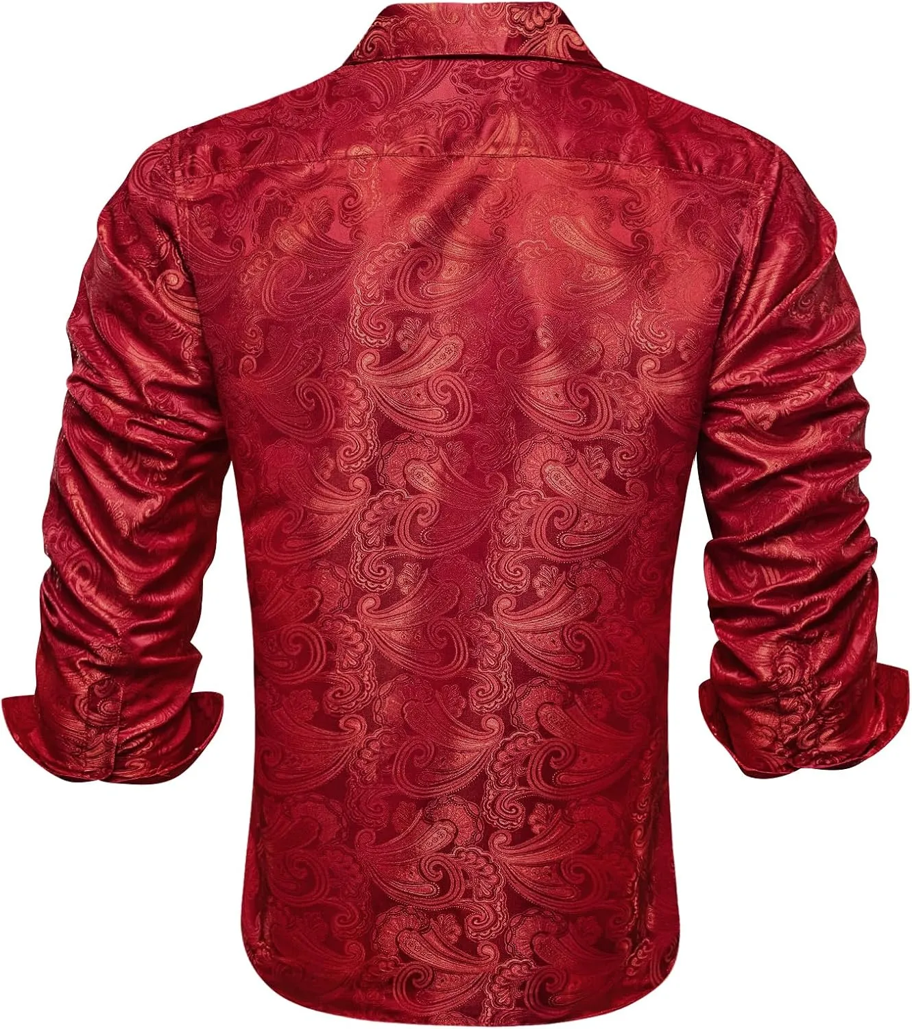 Dubulle Solid Mens Dress Shirt Satin Long Sleeve Business Casual Button Down Shirt with Pocket for Men