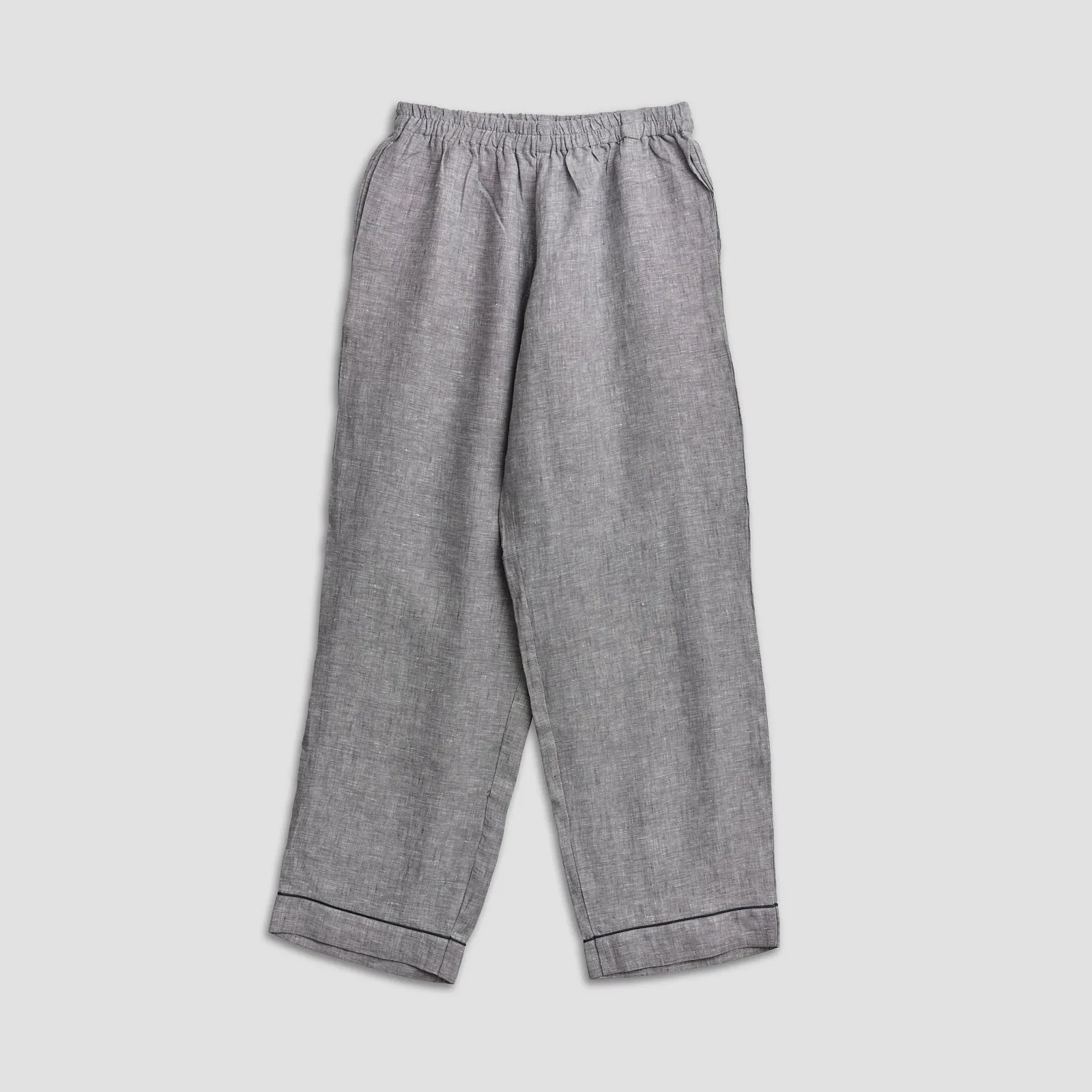 Gray Linen Pajama Pants Set