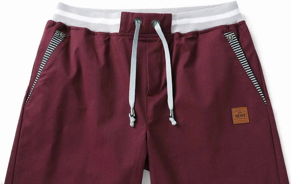 JustSun Mens Shorts Casual Classic Fit Cotton Summer Beach Shorts with Elastic Waist and Pockets