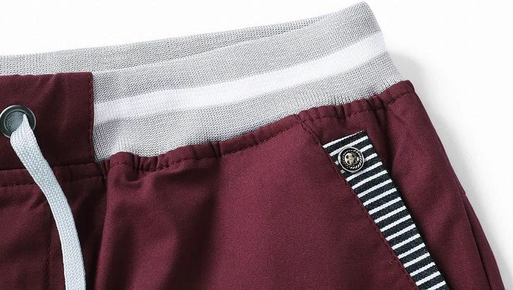 JustSun Mens Shorts Casual Classic Fit Cotton Summer Beach Shorts with Elastic Waist and Pockets