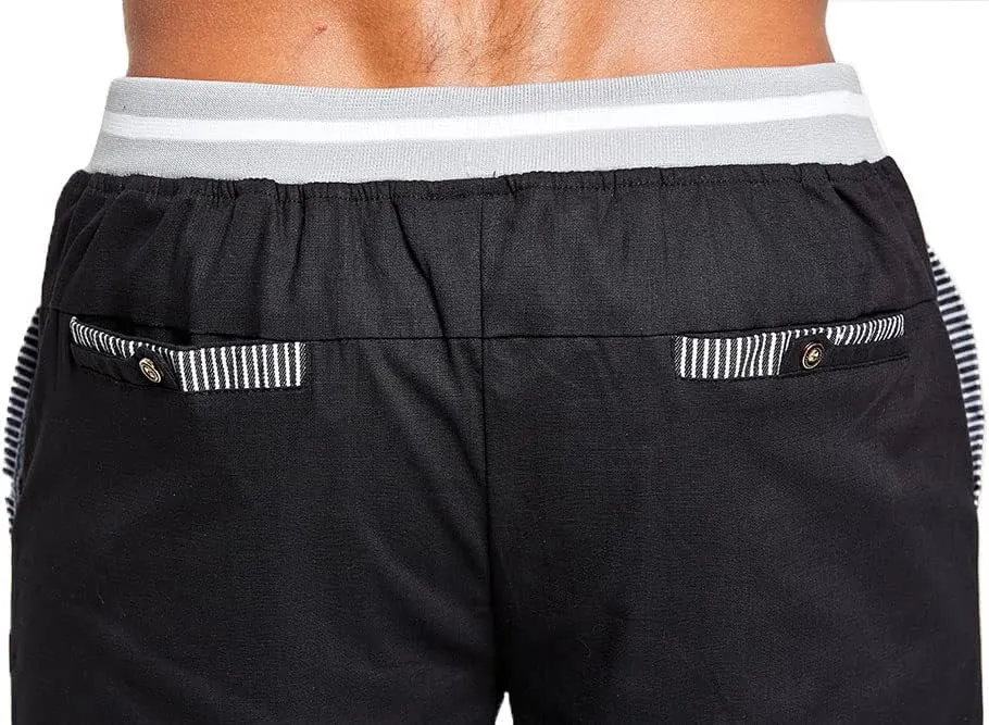 JustSun Mens Shorts Casual Classic Fit Cotton Summer Beach Shorts with Elastic Waist and Pockets