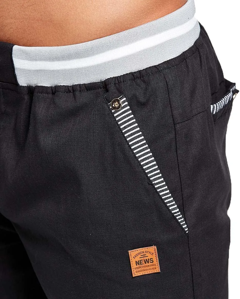 JustSun Mens Shorts Casual Classic Fit Cotton Summer Beach Shorts with Elastic Waist and Pockets
