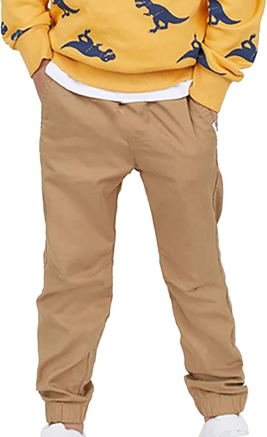 Kaerm Toddler Boys Girls Uniform Pull On Cargo Pants Joggers Sweatpants Elastic Leggings with Pockets
