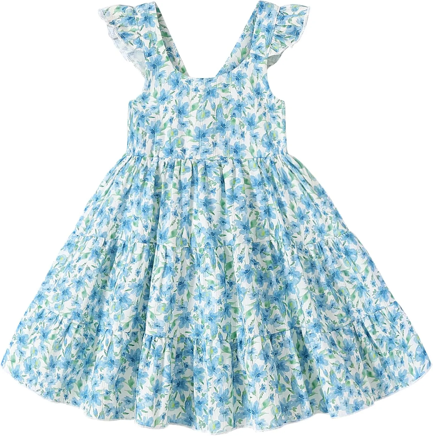 Kids Toddler Baby Girls Rainbow Dress Princess Sleeveless Beach Butterfly Sundress