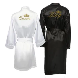 King and Queen Bath Robes Couple Kimono Pajamas Mr. Mrs. Robes