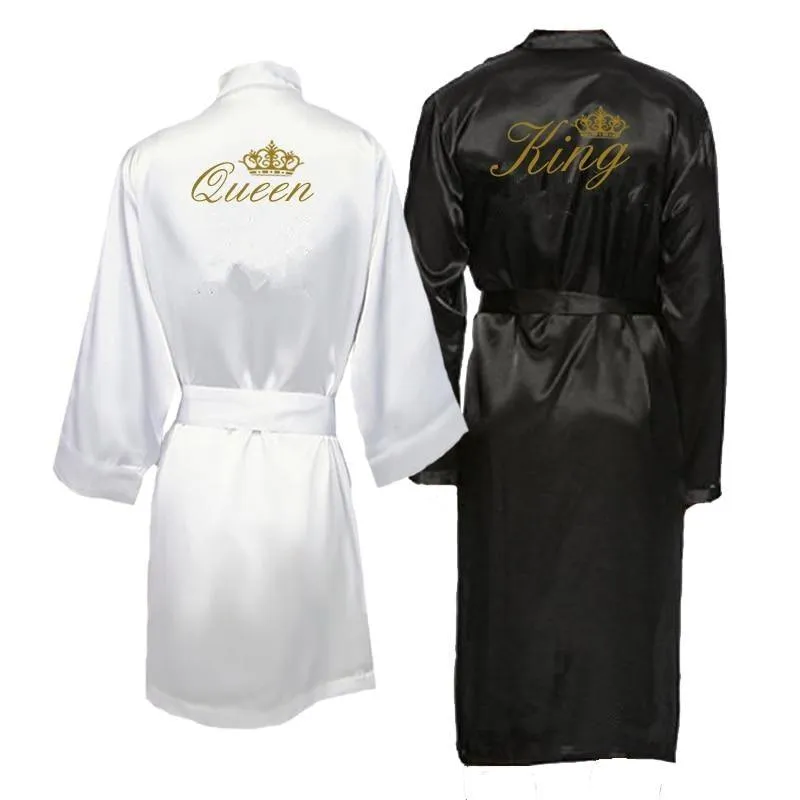King and Queen Bath Robes Couple Kimono Pajamas Mr. Mrs. Robes