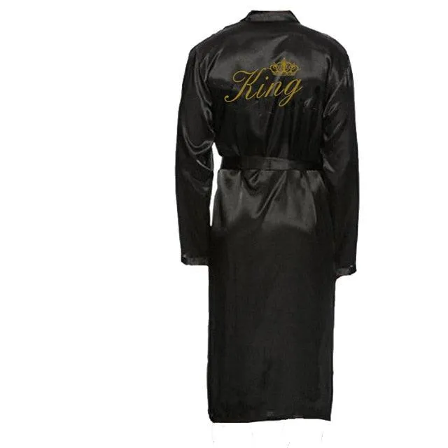 King and Queen Bath Robes Couple Kimono Pajamas Mr. Mrs. Robes