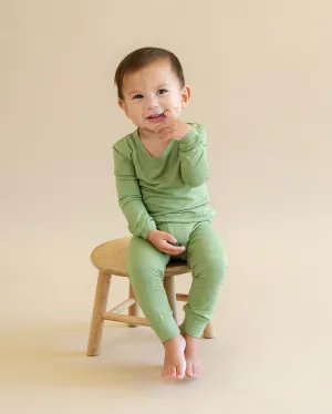 Long PJ Set in Evergreen