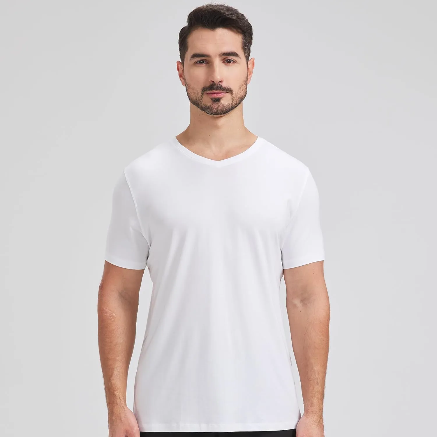 netdraw Men's Ultra Soft V-Neck Bamboo Viscose T-Shirt Comfy Lightweight Casual Basic Undershirts Pajama Tops