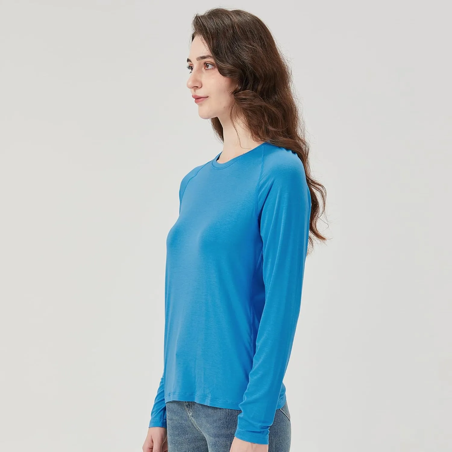 netdraw Women's Ultra Soft Bamboo Viscose Workout T-Shirt Long Sleeve Cooling Lighweight Tops with Thumbholes