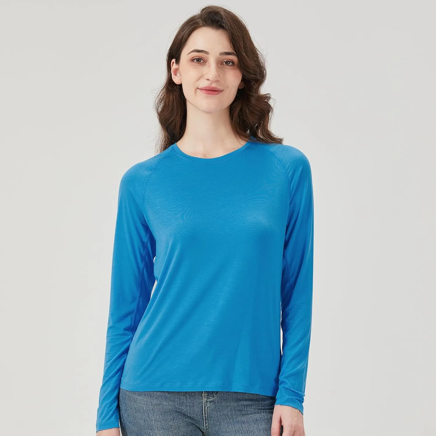 netdraw Women's Ultra Soft Bamboo Viscose Workout T-Shirt Long Sleeve Cooling Lighweight Tops with Thumbholes