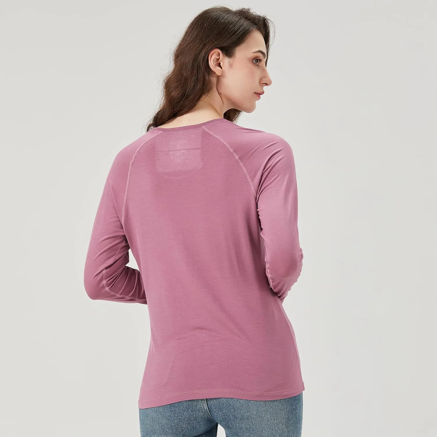 netdraw Women's Ultra Soft Bamboo Viscose Workout T-Shirt Long Sleeve Cooling Lighweight Tops with Thumbholes