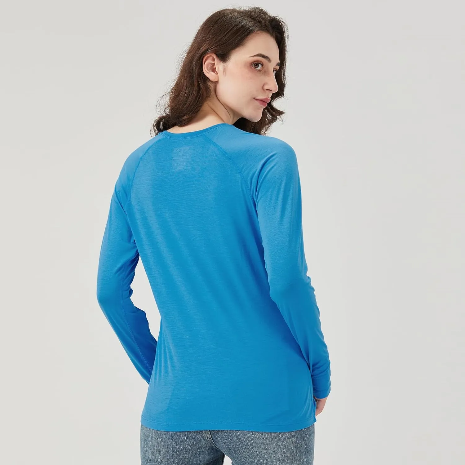 netdraw Women's Ultra Soft Bamboo Viscose Workout T-Shirt Long Sleeve Cooling Lighweight Tops with Thumbholes