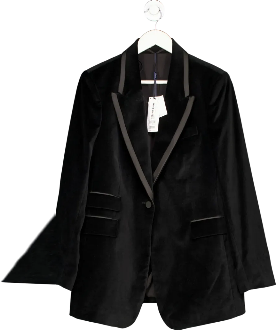 Next Black Premium Collection Womens Velvet Blazer UK 16