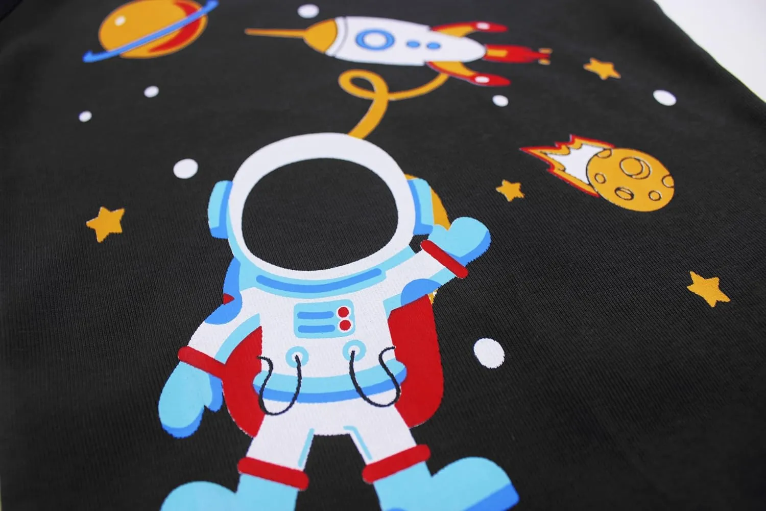 Pajamas for Boys Dinosaur Rocket Space 4-Piece PJs Long Sleeve Sets Sleepwear 2-12 Years