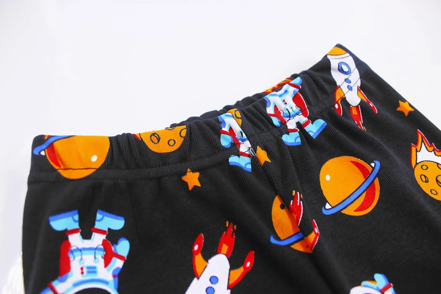 Pajamas for Boys Dinosaur Rocket Space 4-Piece PJs Long Sleeve Sets Sleepwear 2-12 Years