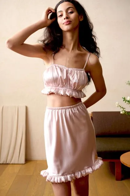 Pure Silk Camisole, Crop-Top and Half Slip (in stock, 3-day dispatch)