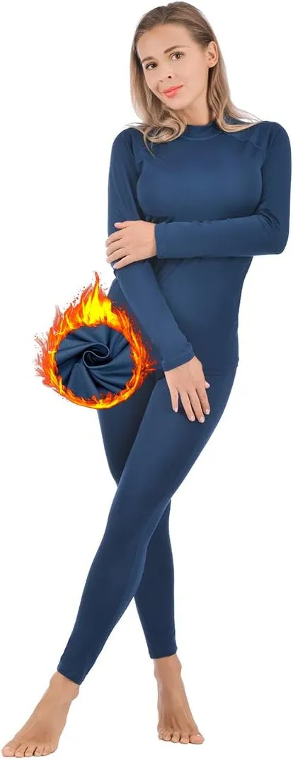 qualidyne Thermal Underwear for Women Long Johns Ultra-Soft Base Layer Pajama Set Winter Cold Weather Top and Bottom