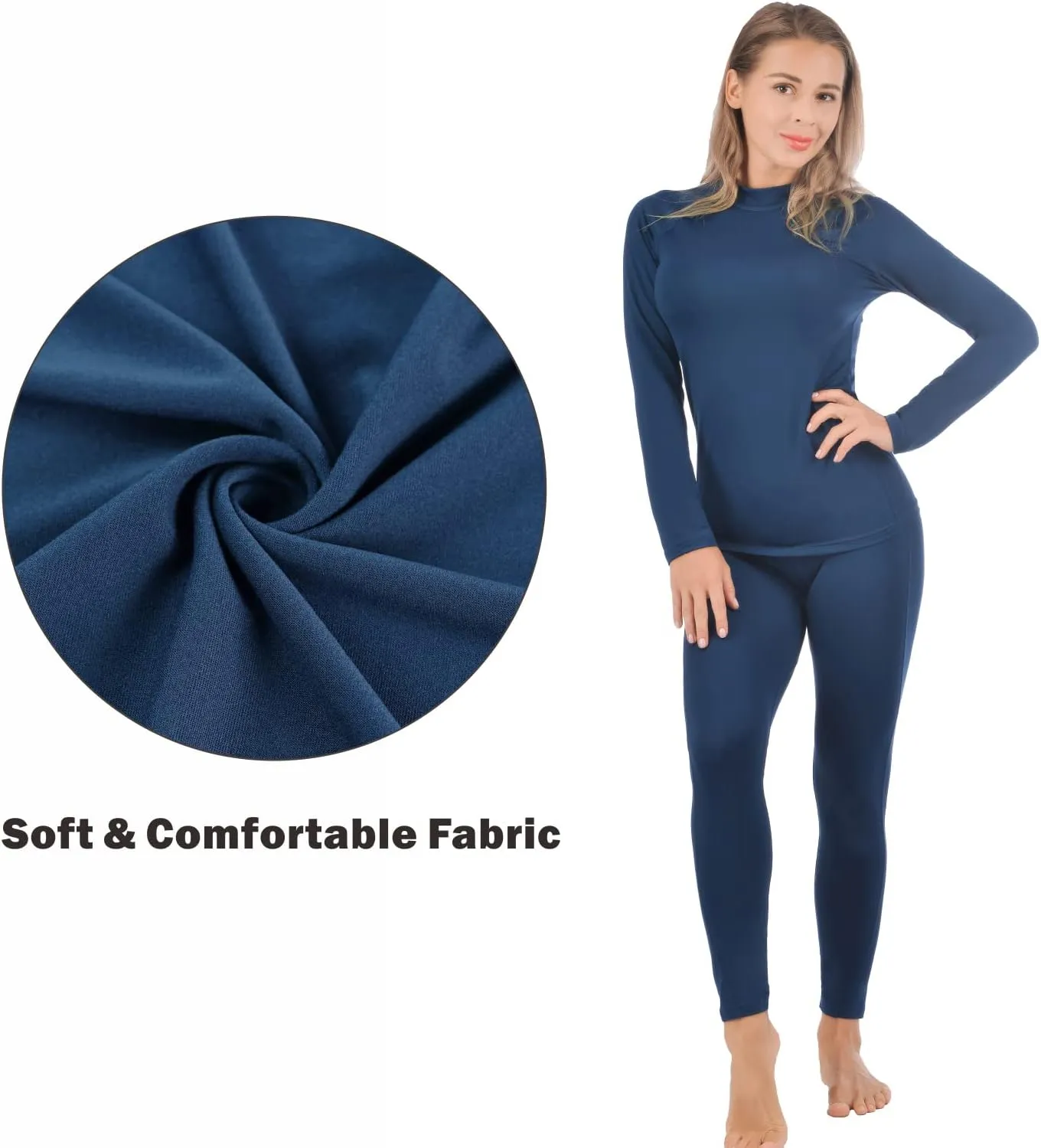 qualidyne Thermal Underwear for Women Long Johns Ultra-Soft Base Layer Pajama Set Winter Cold Weather Top and Bottom