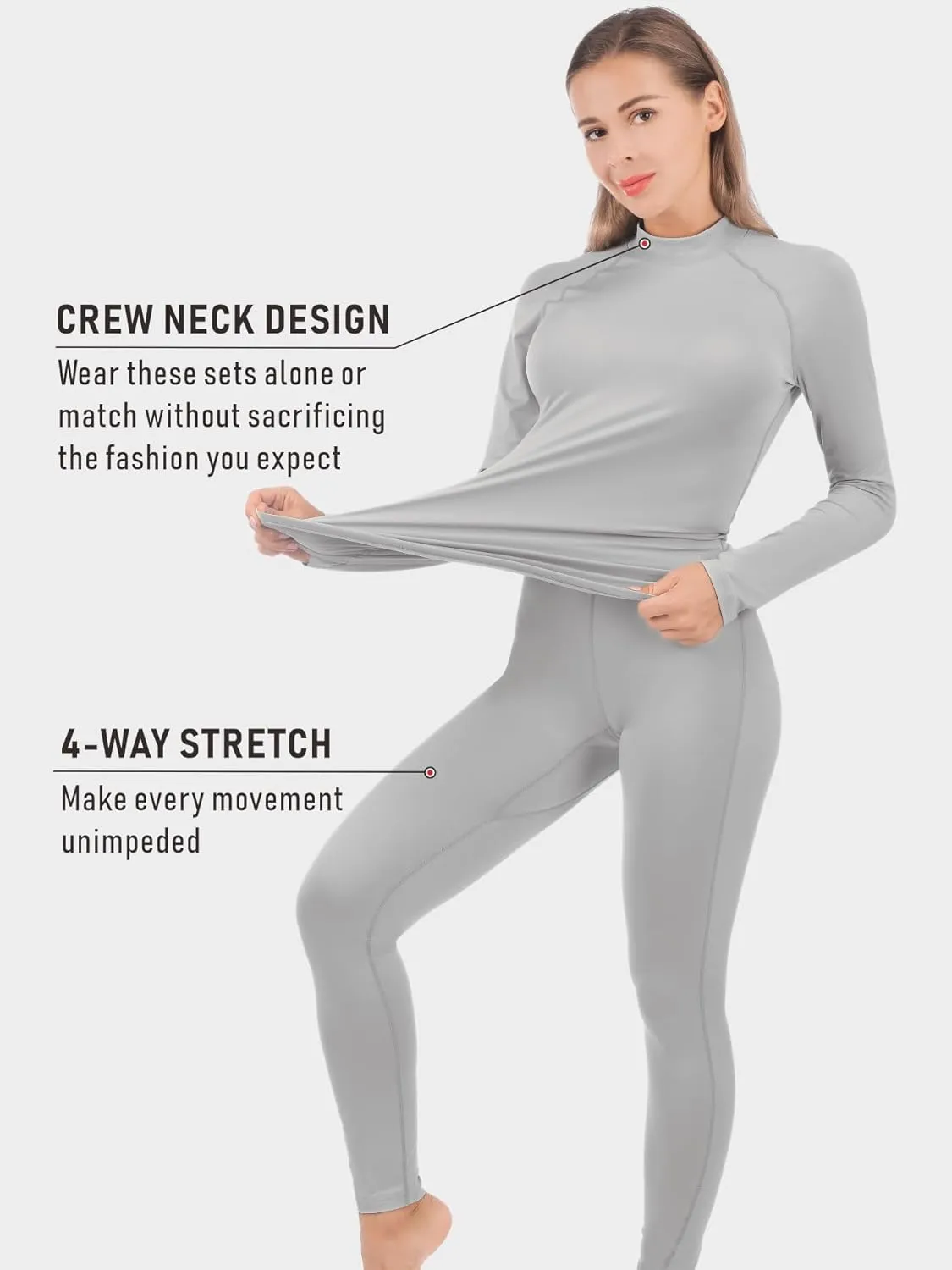 qualidyne Thermal Underwear for Women Long Johns Ultra-Soft Base Layer Pajama Set Winter Cold Weather Top and Bottom