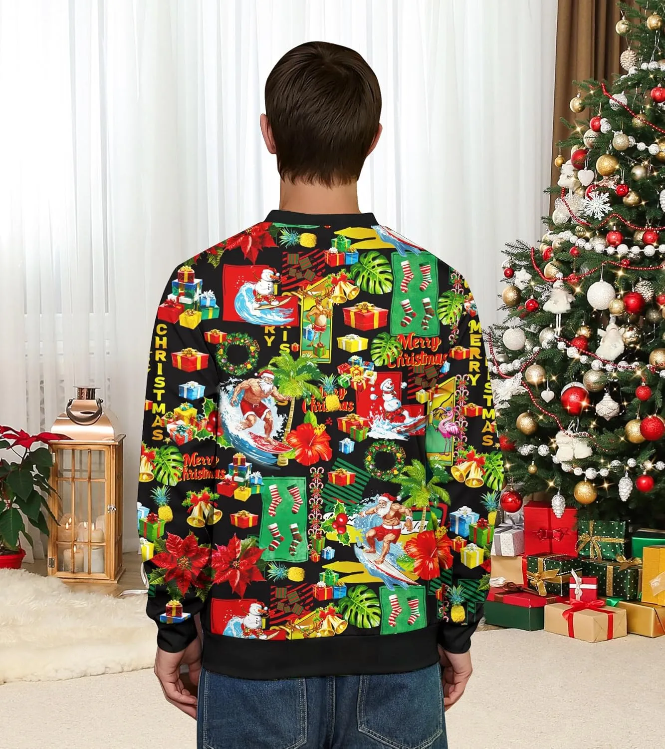 RAISEVERN Ugly Christmas Sweatshirt for Women Men Funny Novelty Pullover Tops for Holiday