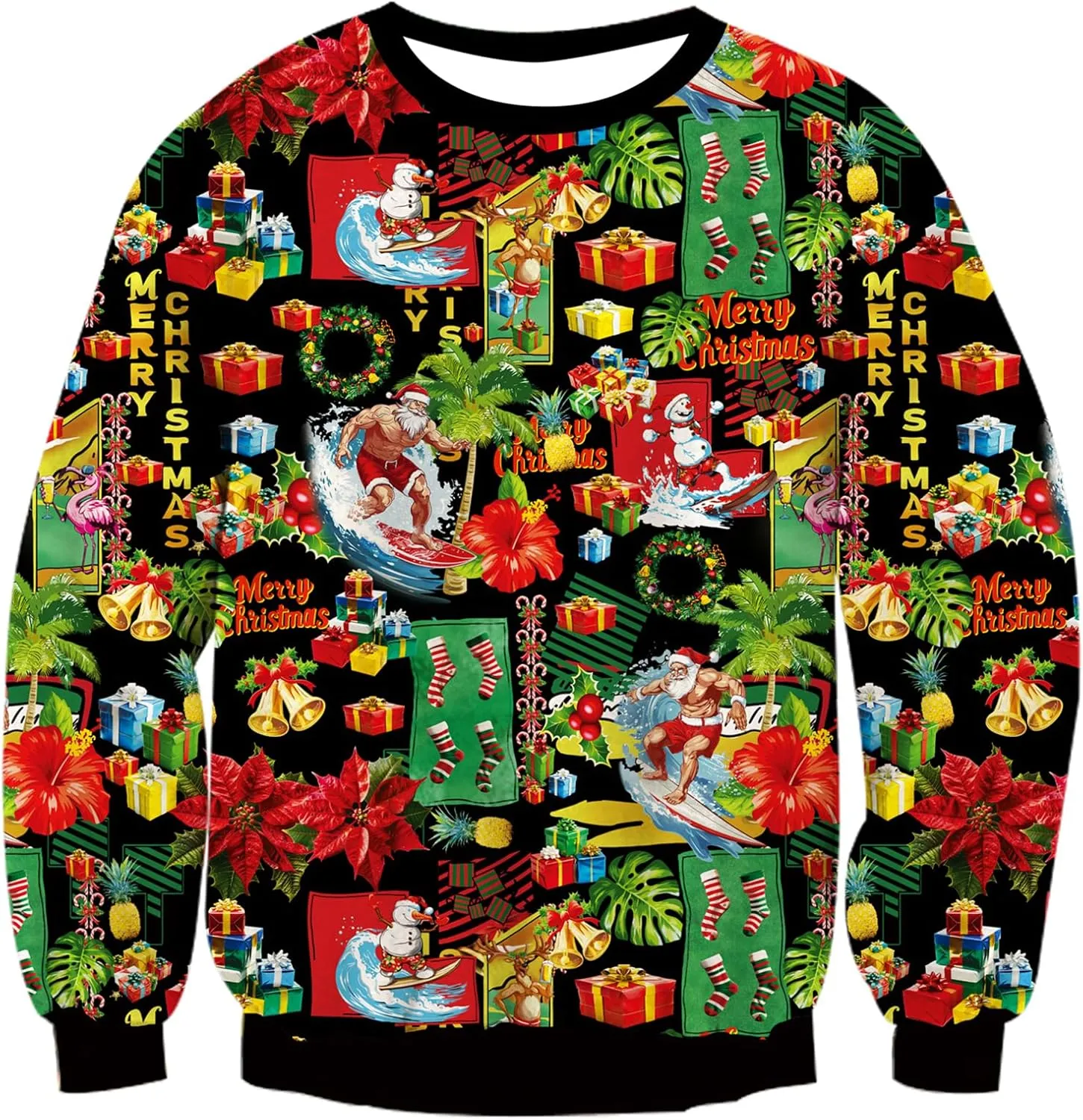 RAISEVERN Ugly Christmas Sweatshirt for Women Men Funny Novelty Pullover Tops for Holiday