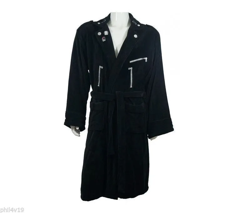 Ramones biker style Cotton Dressing gown / bathrobe (bath robe badges jacket)