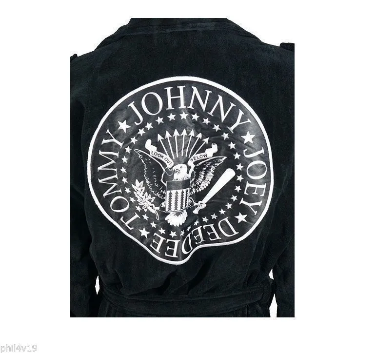 Ramones biker style Cotton Dressing gown / bathrobe (bath robe badges jacket)