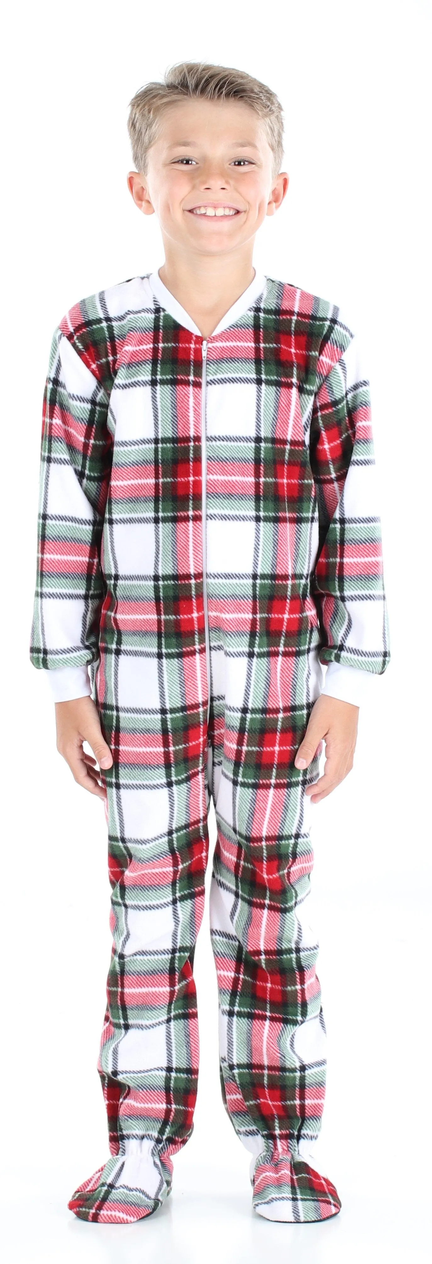 SleepytimePjs Family Matching Green Plaid Onesie Footed Pajamas