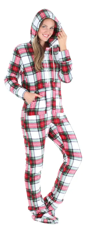 SleepytimePjs Family Matching Green Plaid Onesie Footed Pajamas