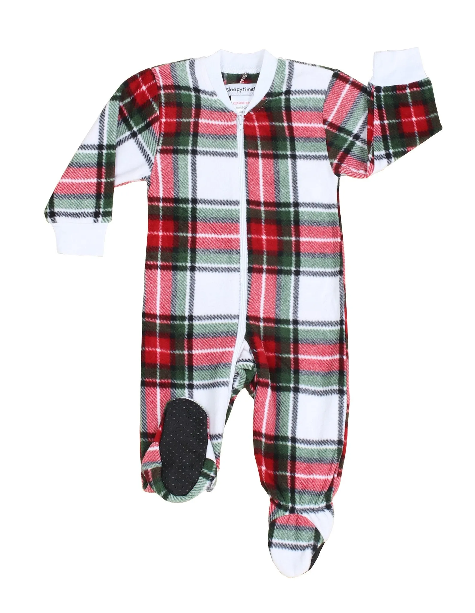 SleepytimePjs Family Matching Green Plaid Onesie Footed Pajamas