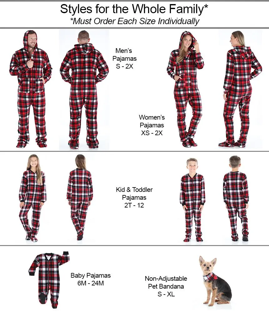 SleepytimePjs Family Matching Red & Black Onesie Footed Pajamas